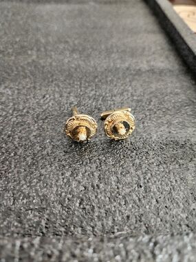 Gold-Tone Round Floral Cuff Links VINTAGE From The 1920's